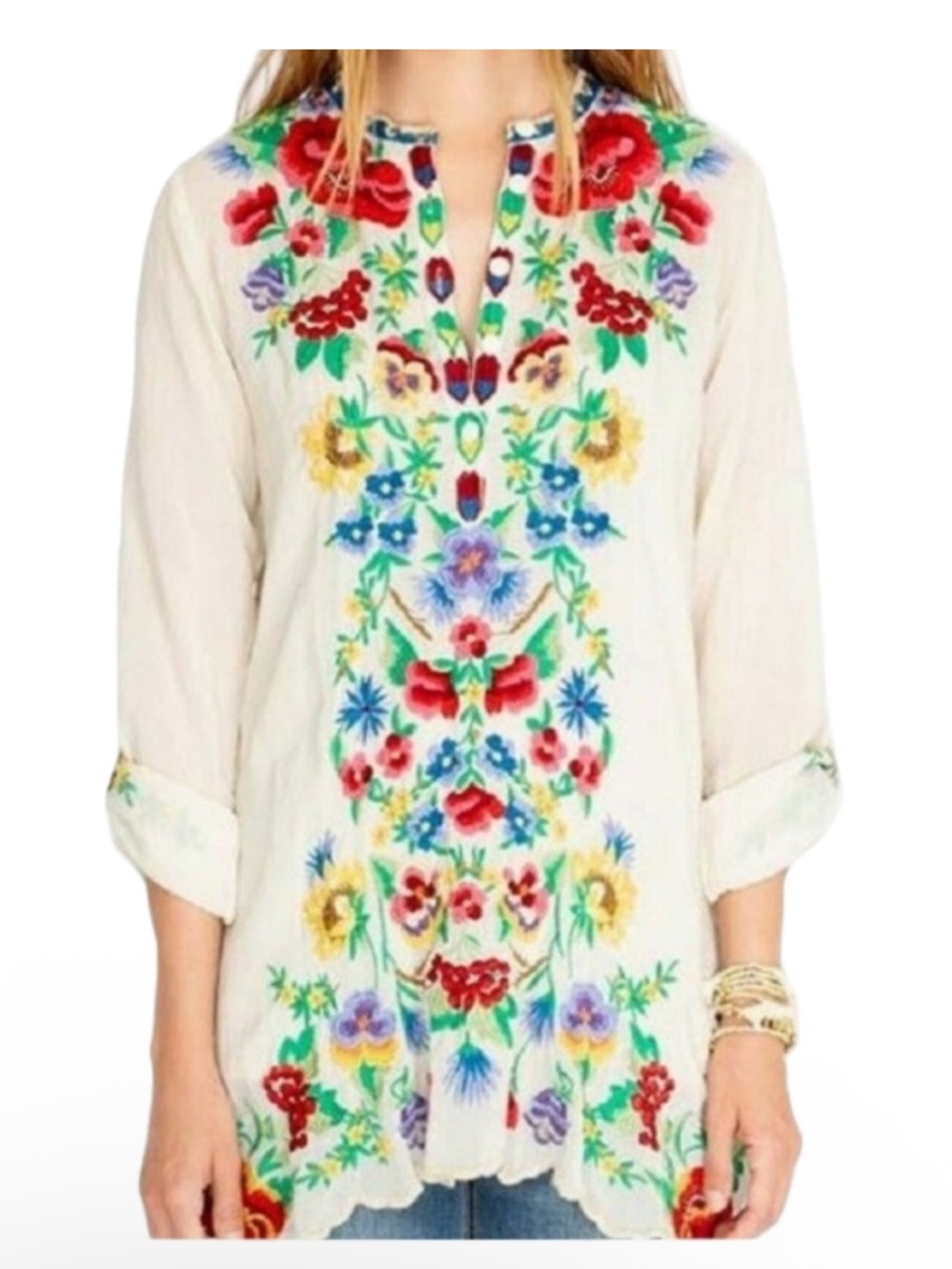 Johnny Was White Gala Tunic